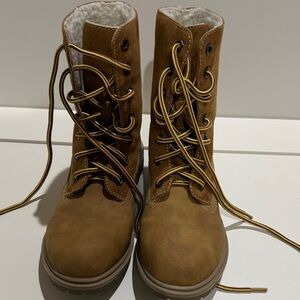 UNIONBAY Brown Lace-Up Combat Boots